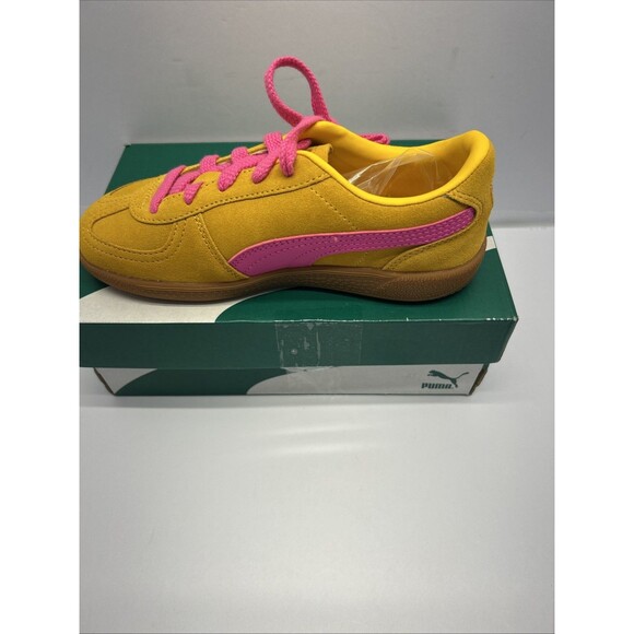 Puma PALERMO PS Kids SZ 2 Tangerine/Hot Pink Gum Sole Lace Up New in Box - Picture 1 of 9